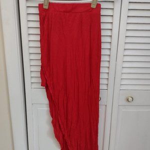 Charlotte Russe Bright Red Asymmetrical Skirt Size XS
